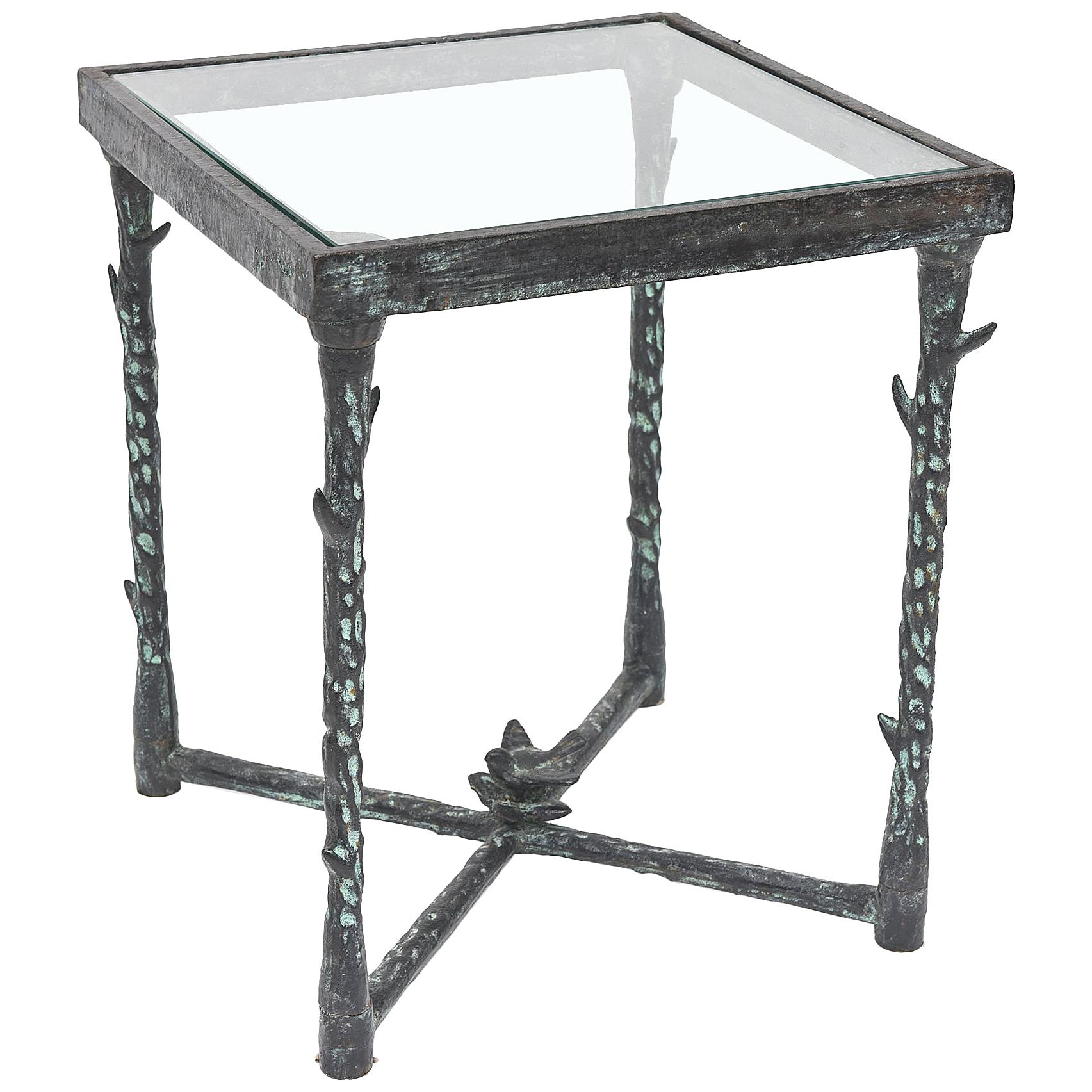 Bronze-Patinated Steel Side Table