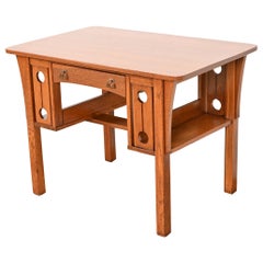 Stickley Brothers Stil Antike Mission Arts & Crafts Eiche Schreibtisch mit Bücherregalen