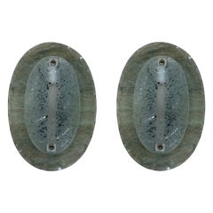 Moderne italienische Glasleuchter im Fontana-Arte-Stil, Paar