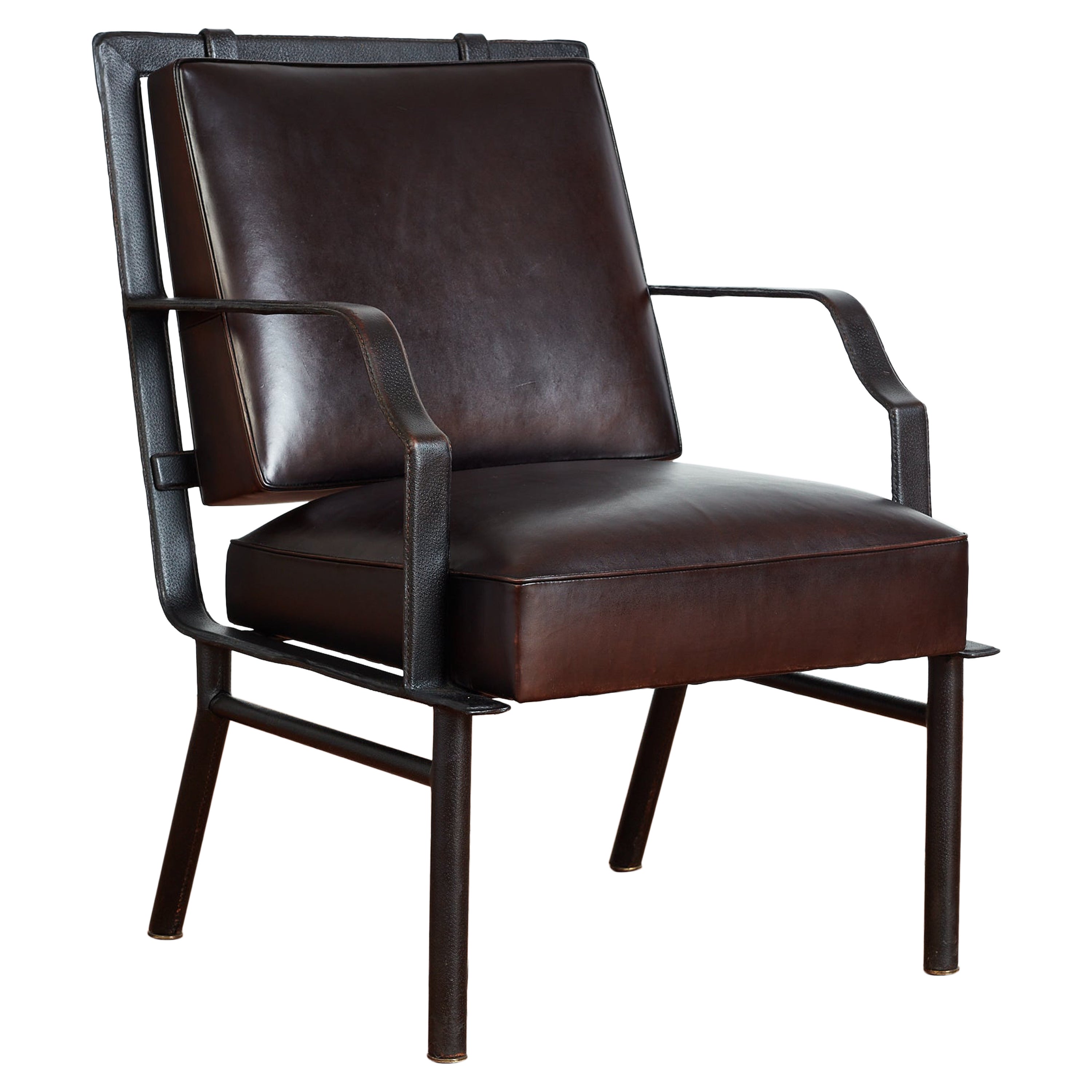 Jacques Adnet Arm Chair For Sale