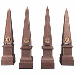 Set of Four Porphyry Obelisks 1