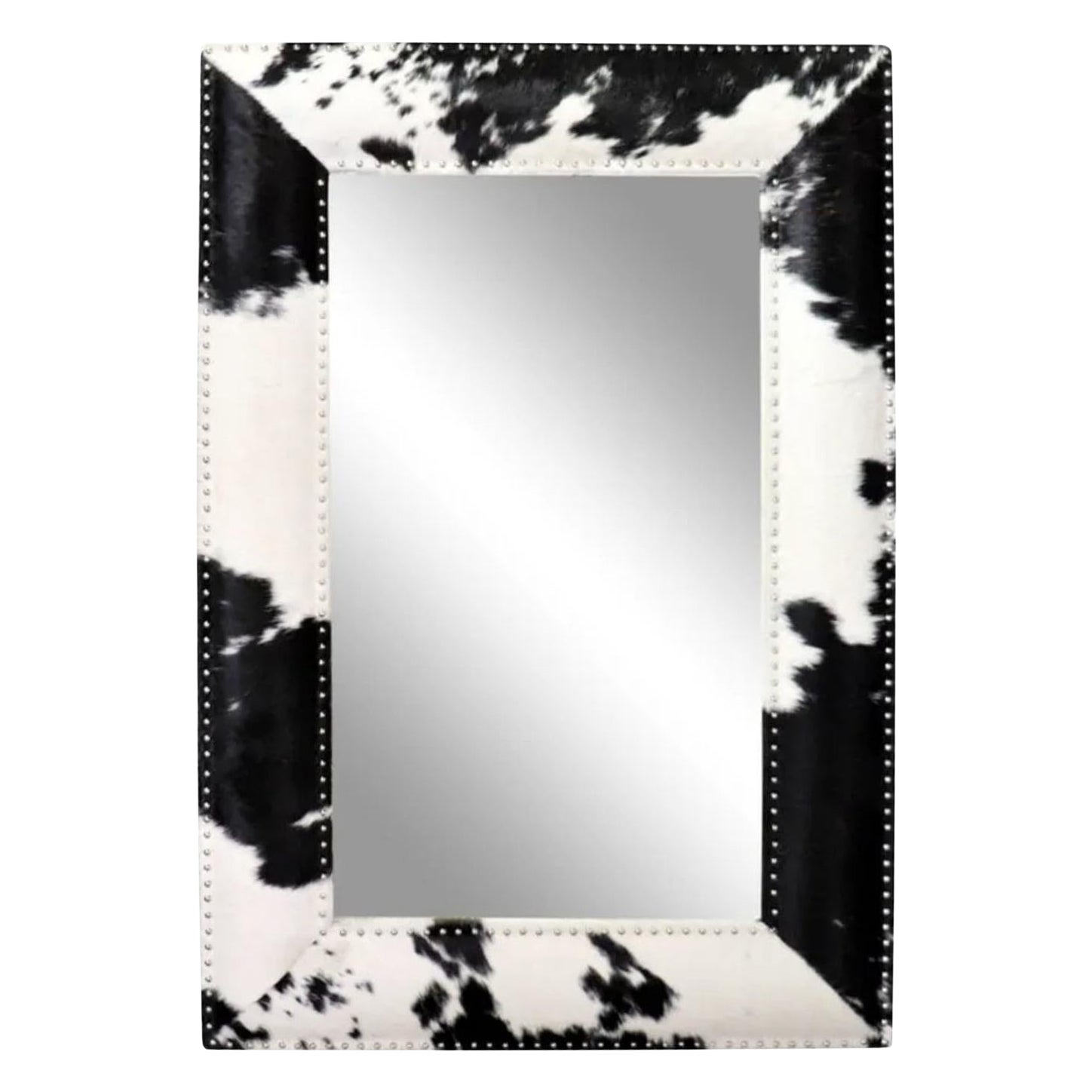Large Cowhide Wall Mirror For Sale