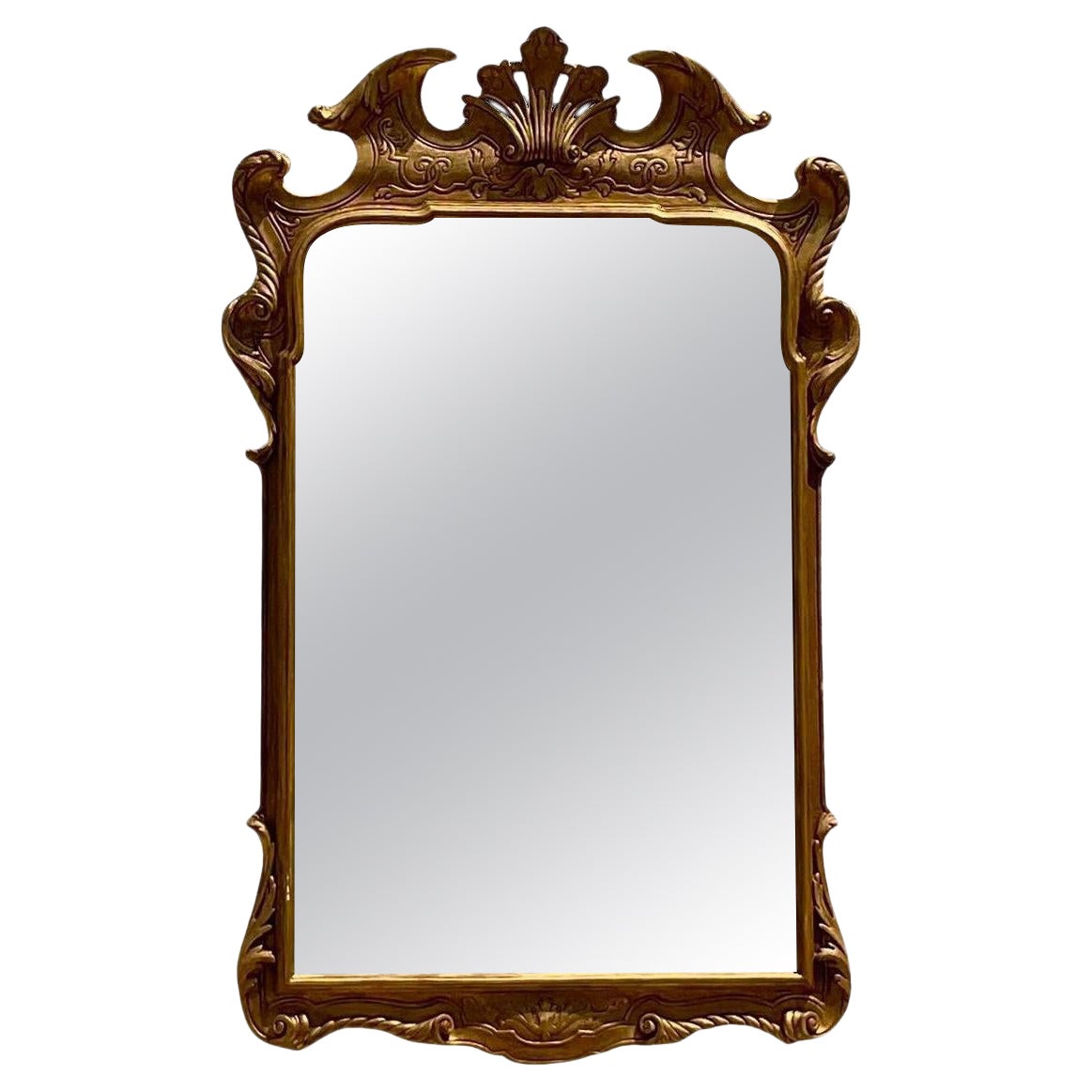 Espejo Dorado Tallado Vintage Regency