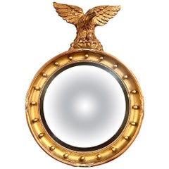 Used Late 19th Century American "Federal" Style Convex Mirror.