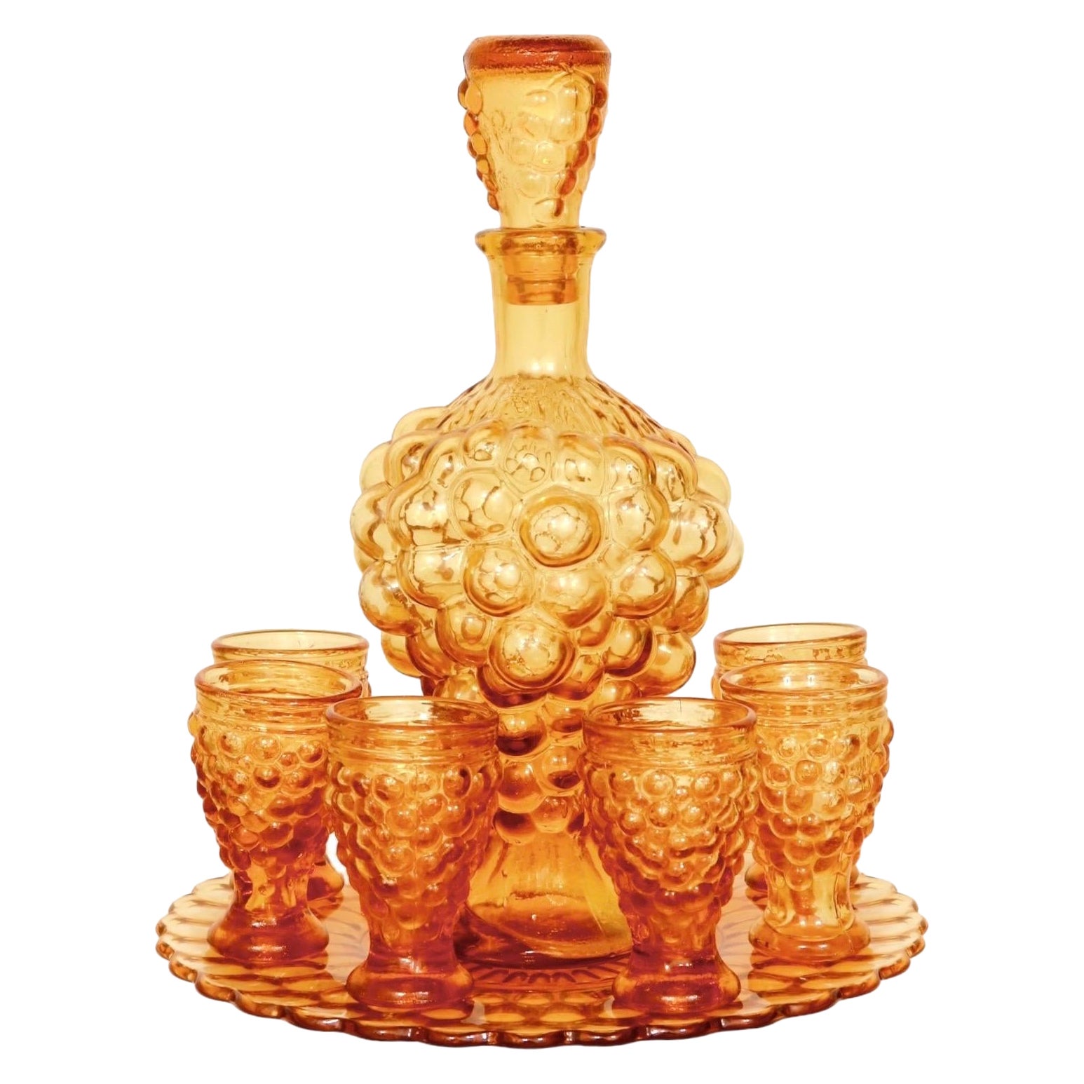 Italian Grape Glass Decanter Set