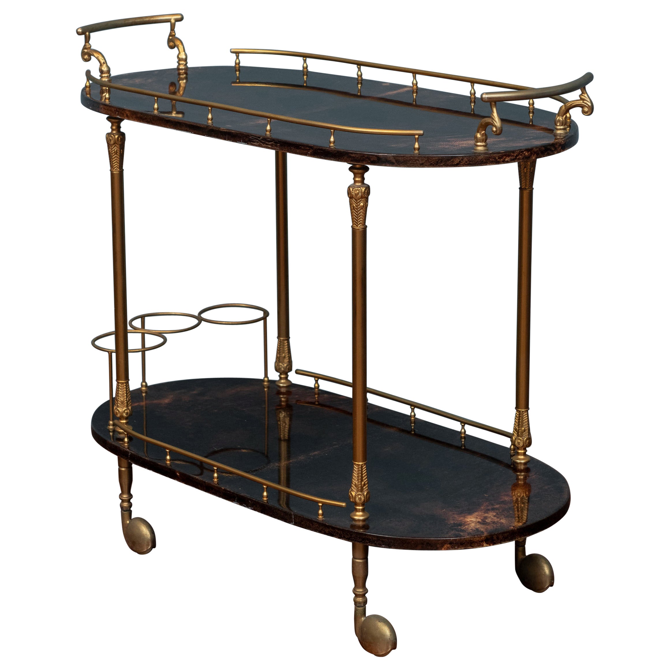 Aldo Tura Bar Cart, Italy For Sale