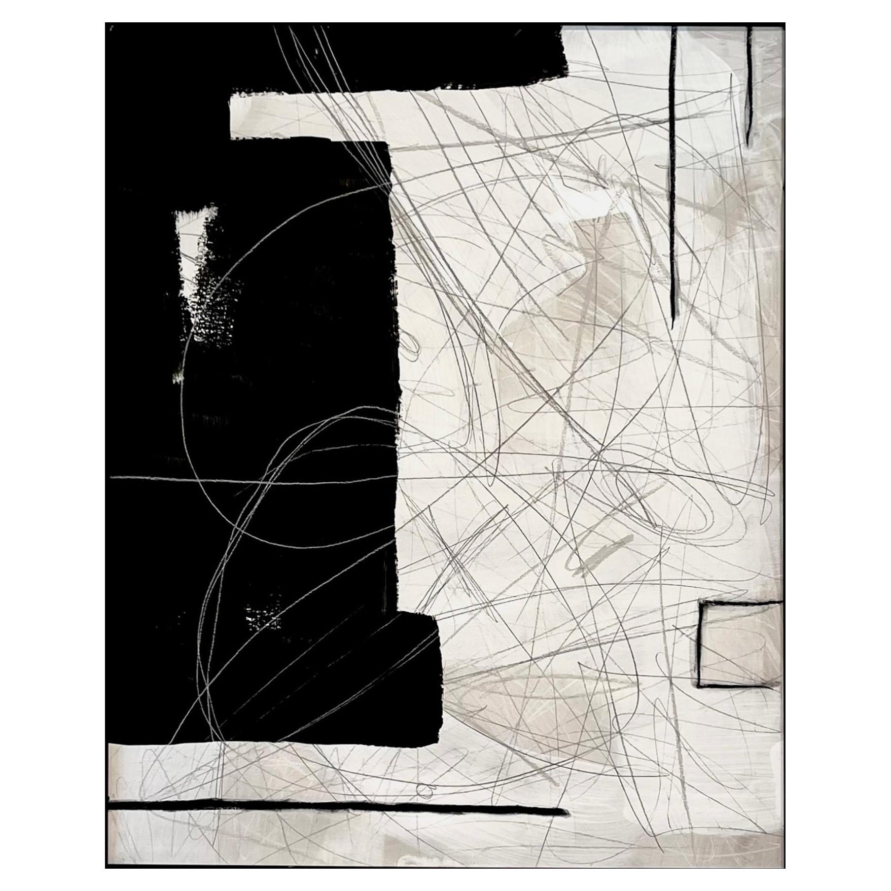 Sans titre n°126 de Murray Duncan, technique mixte sur papier, abstrait, moderne, géométrique