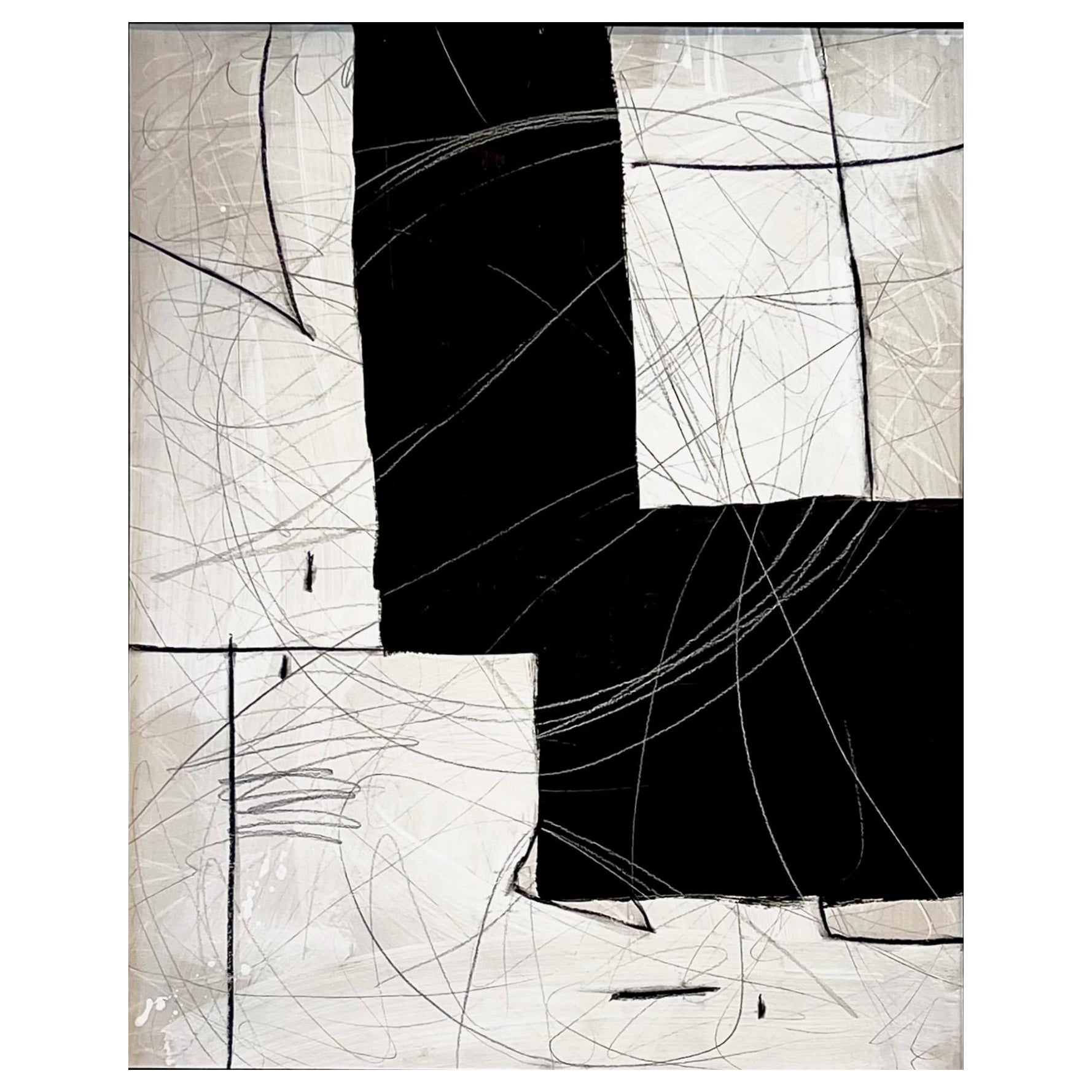 Untitled #123 by Murray Duncan, mix media on paper, abstract, geometric, modern For Sale