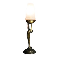 Lampada Boudoir Figurale Nuda Scuola Frankart Art Deco 20° secolo