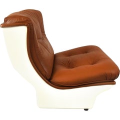 Used Space age leather lounge chair by Airborne international, 1970s