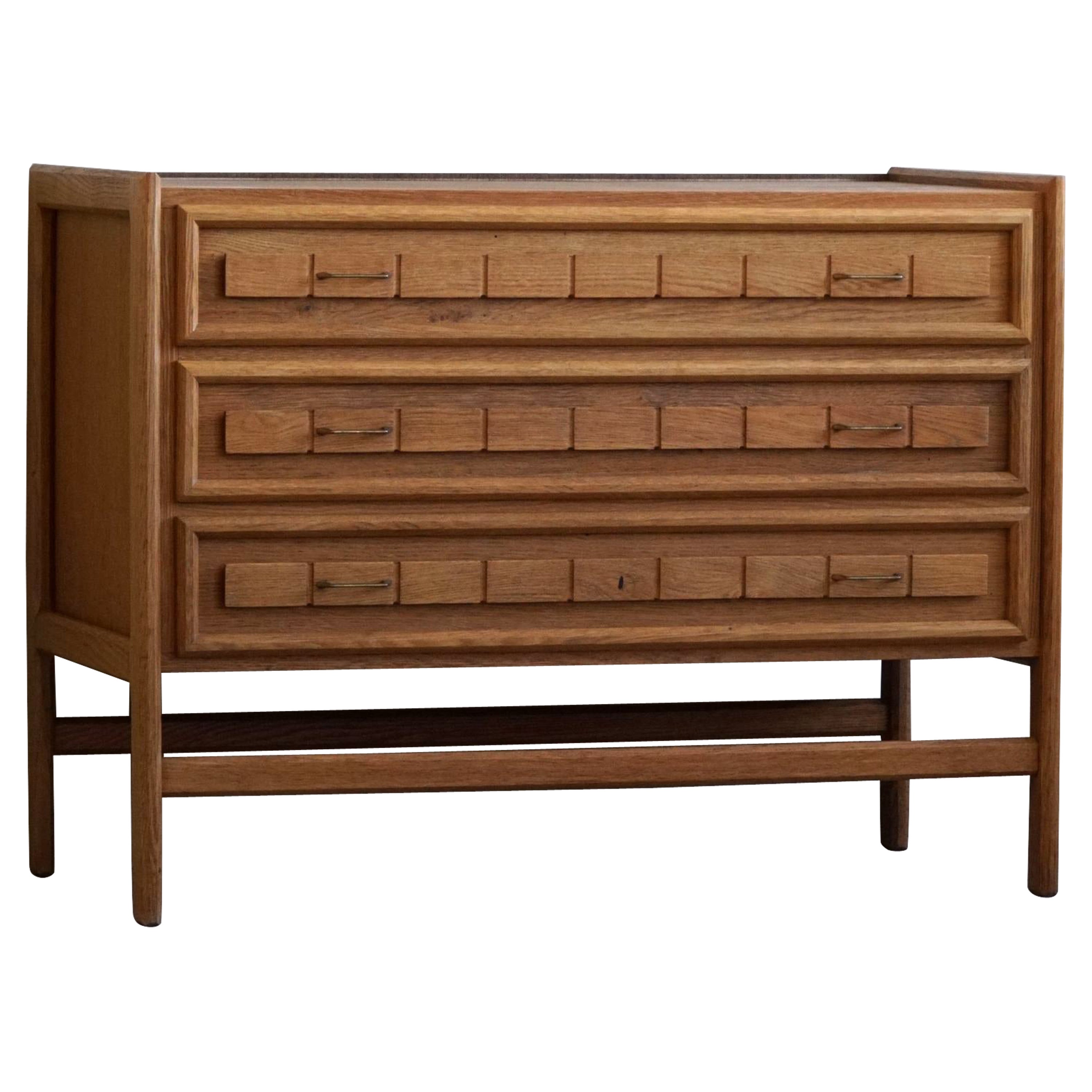 Mid-Century Modern, Chest of Drawers in Oak, By a Danish Cabinetmaker in 1960s
