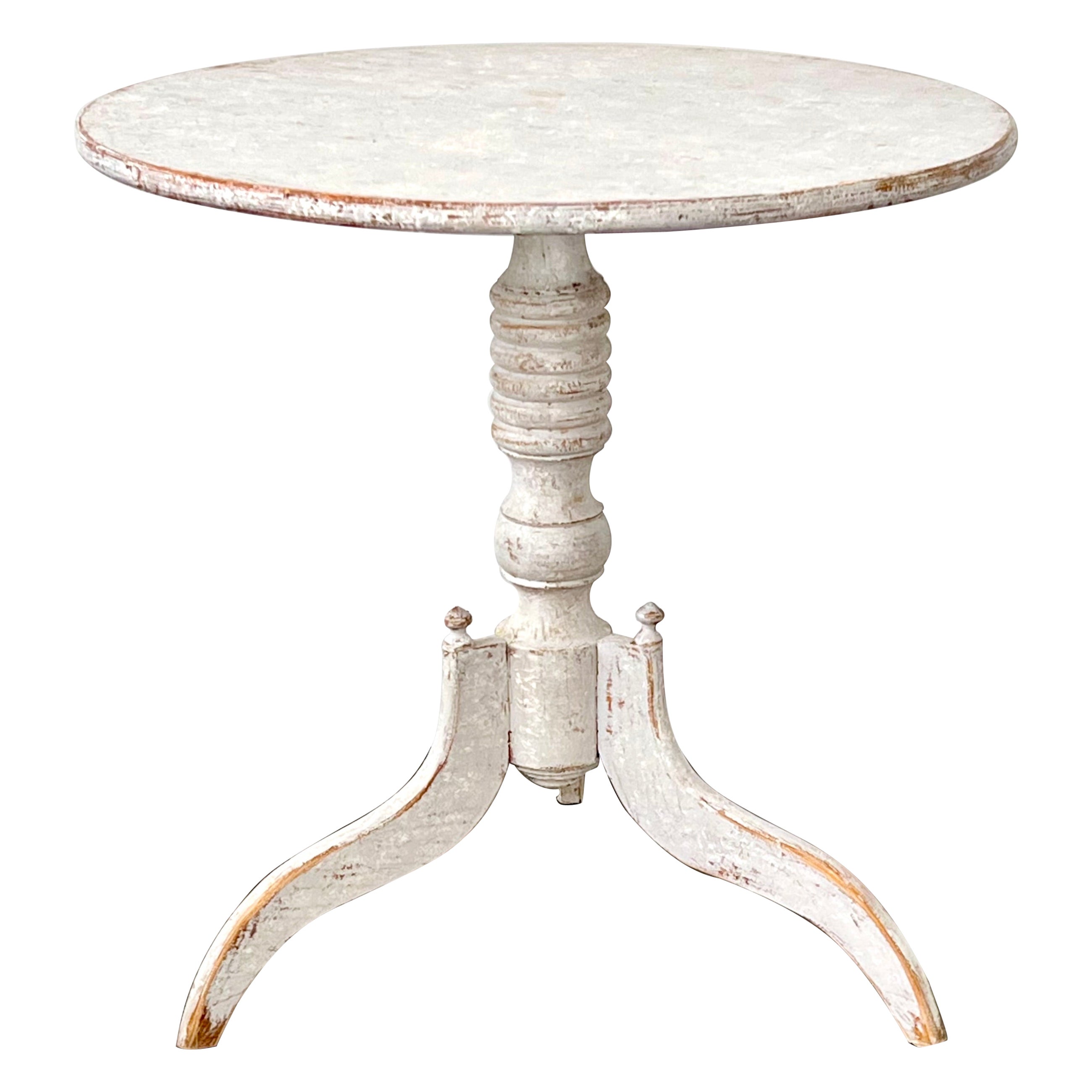 Classic 19th Century Swedish Round Pedestal Table For Sale