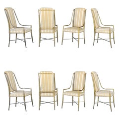 8 Mastercraft Weiman  Warren Lloyd Brass Dining Chairs