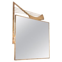 Retro Brass Frame Wall Mirror, Italy, 1955