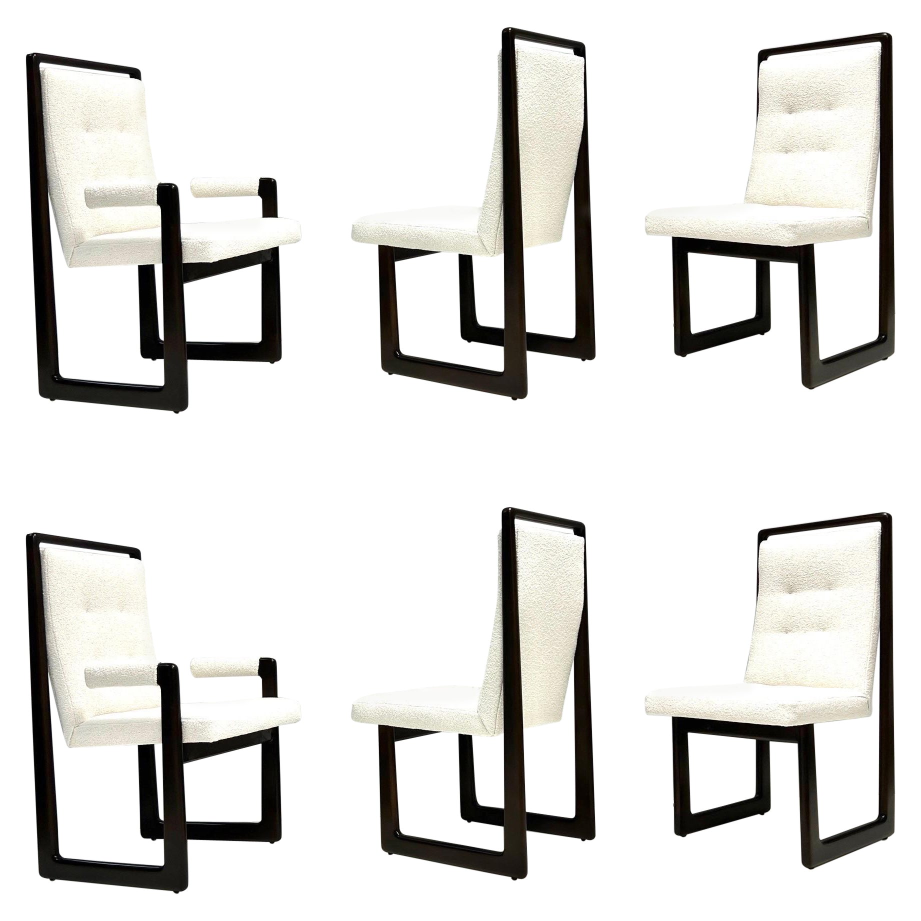 Vladimir Kagan 6 Sculptural Cubist Dining Chairs For Sale