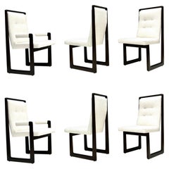 Vladimir Kagan 6 Sculptural Cubist Dining Chairs