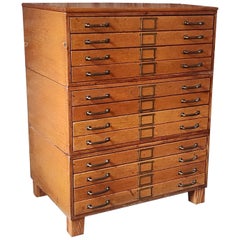 Used Oak Blueprint / Flat File Cabinet