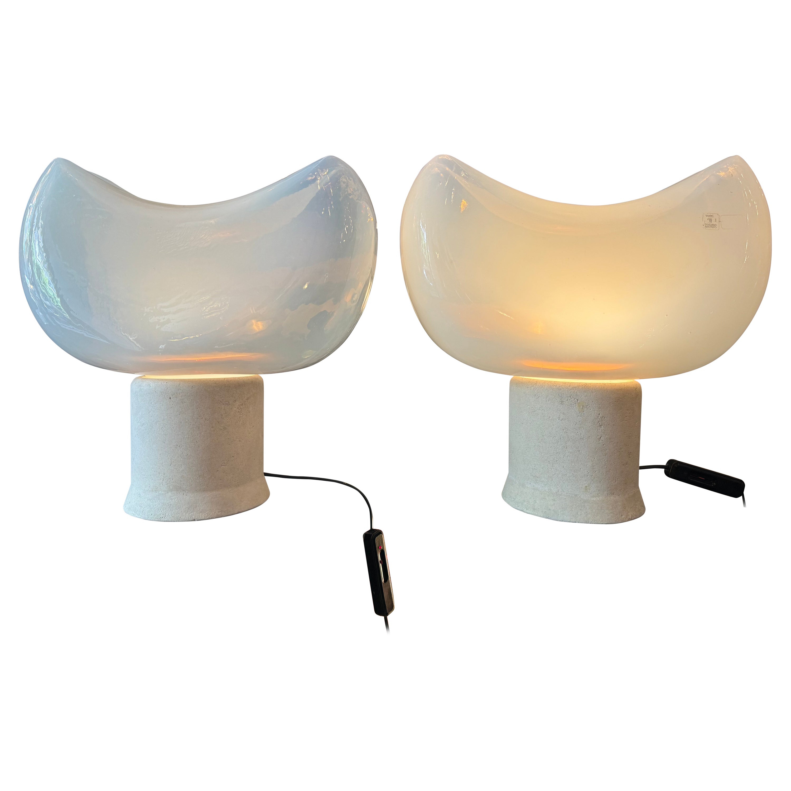 Rare Pair of Aghia Table Lamps, Leucos Edition by Roberto Pamio, Italy 1970 For Sale