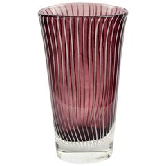 Italian Murano Gino Cenedese Glass Sommerso Vase