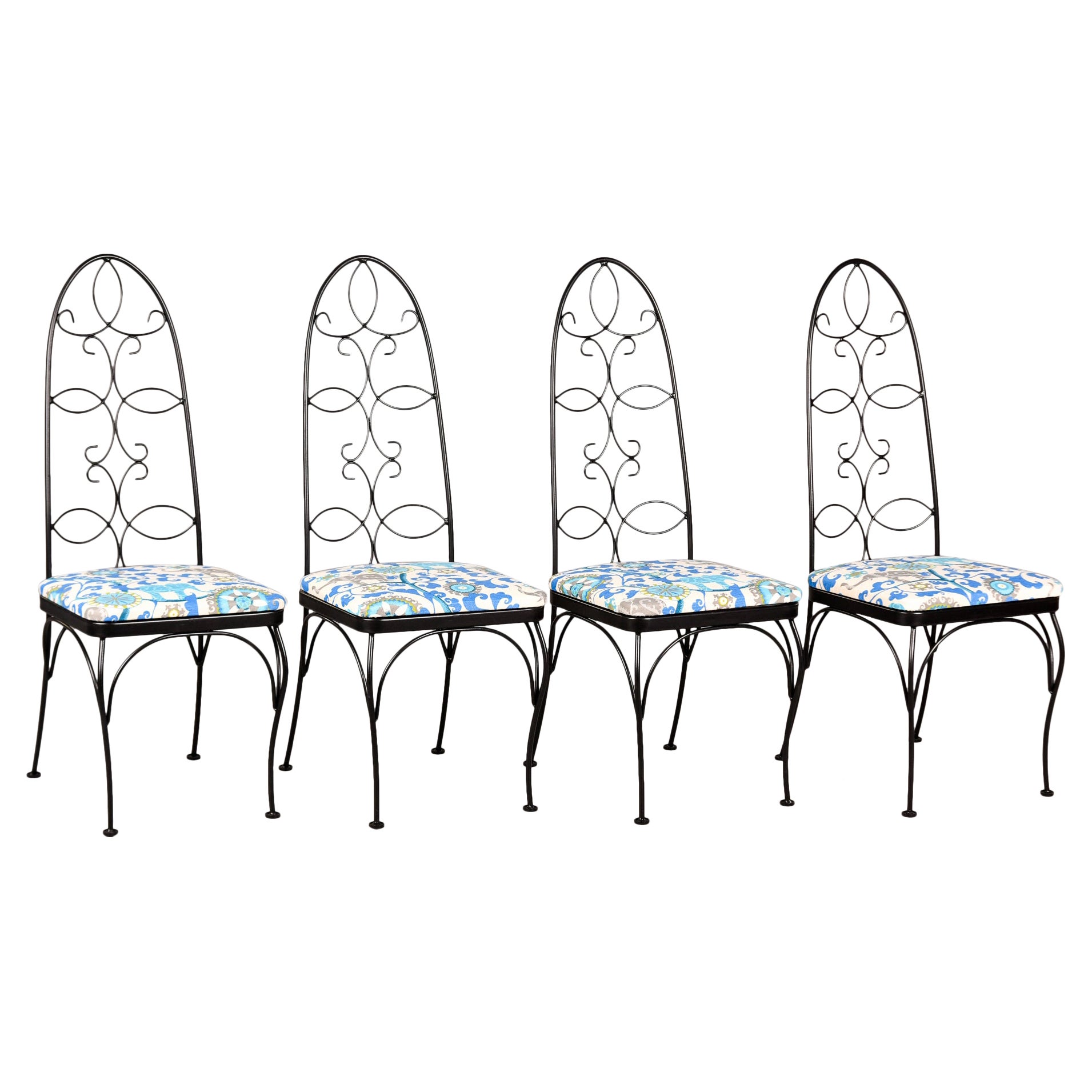 Ensemble de 4 chaises de patio Wakefield du milieu du siècle dernier de Lloyd/ Heywood en vente