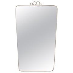 Vintage Midcentury italian brass wall mirror in the style of Gio Ponti, Italy