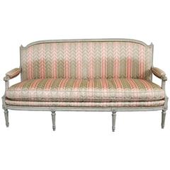 Distressed Paint Decorated Louis XVI Style Settee by Jansen 11