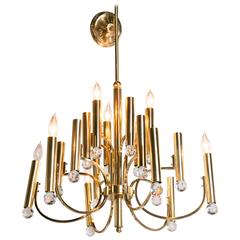 Parzinger Style Chandelier with Swarovski Crystal Prisms