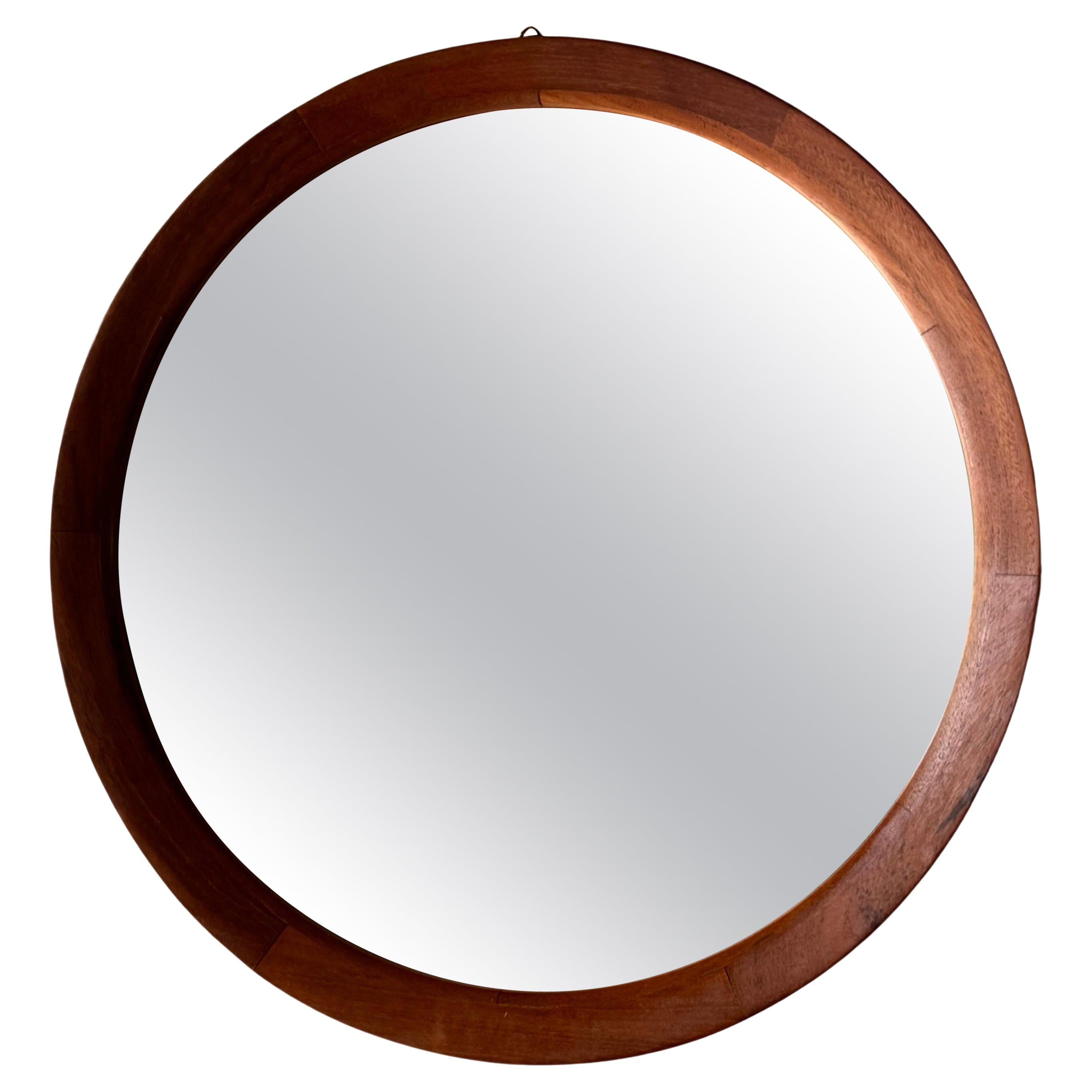 Circular Teak Mirror, Denmark, 1950s