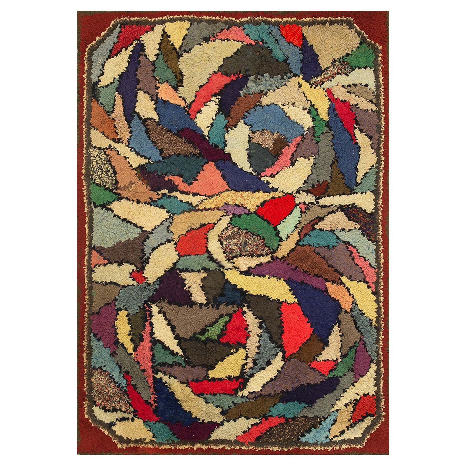 Mid 20 Century American Hooked Rug For Sale