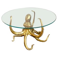 Striking Sculptural Octopus Gilt Bronze Center or Dining Table