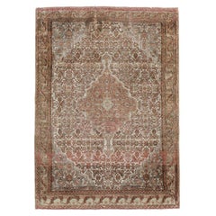 Vintage Early 20th Century Handmade Persian Bibikabad Accent Rug