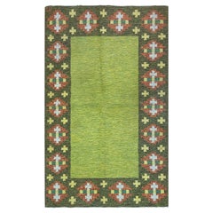 Vintage Swedish Flat-Weave Carpet, 20th Century