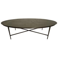 Mid-Century Industrial Style Oval Coffee Table