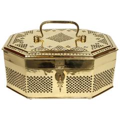 Vintage Large Brass Cricket Box