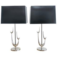 Beautifully Sculptural Vintage Chrome Lamps from the 1960s 