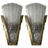 Pair of French Art Deco Genet et Michon Wall Sconces