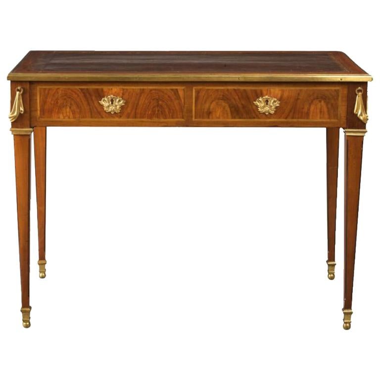 Assiette de bureau Louis XVI en bois de tulipier et Amaranth montée en bronze doré en vente