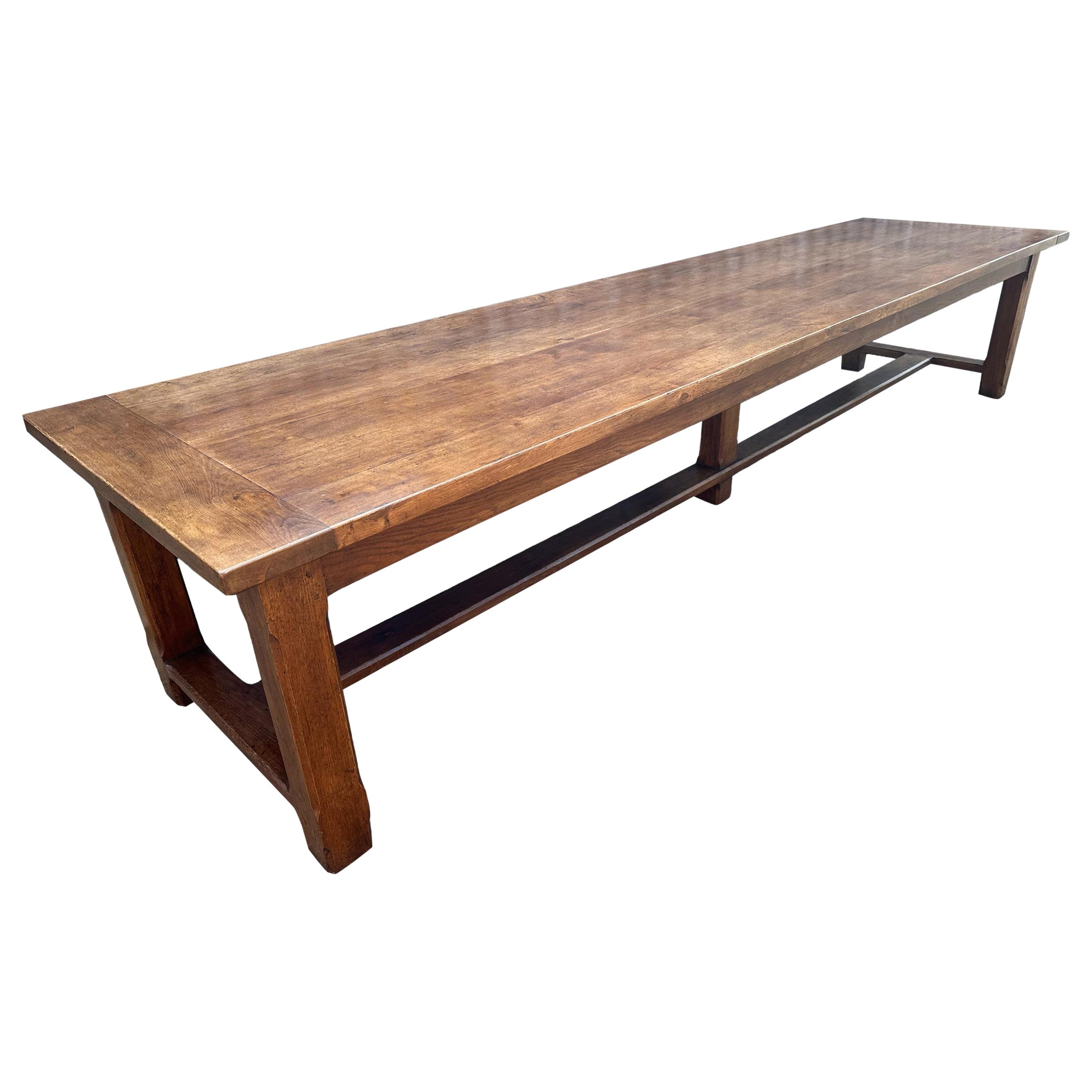 Large Oak French Farmhouse Table For Sale