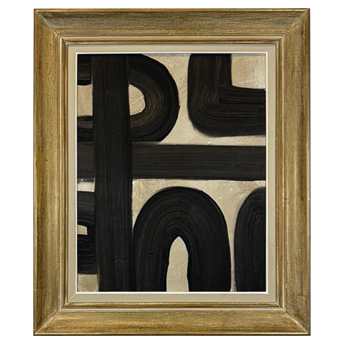 Up And Down by Murray Duncan, mix media on board, vintage frame For Sale