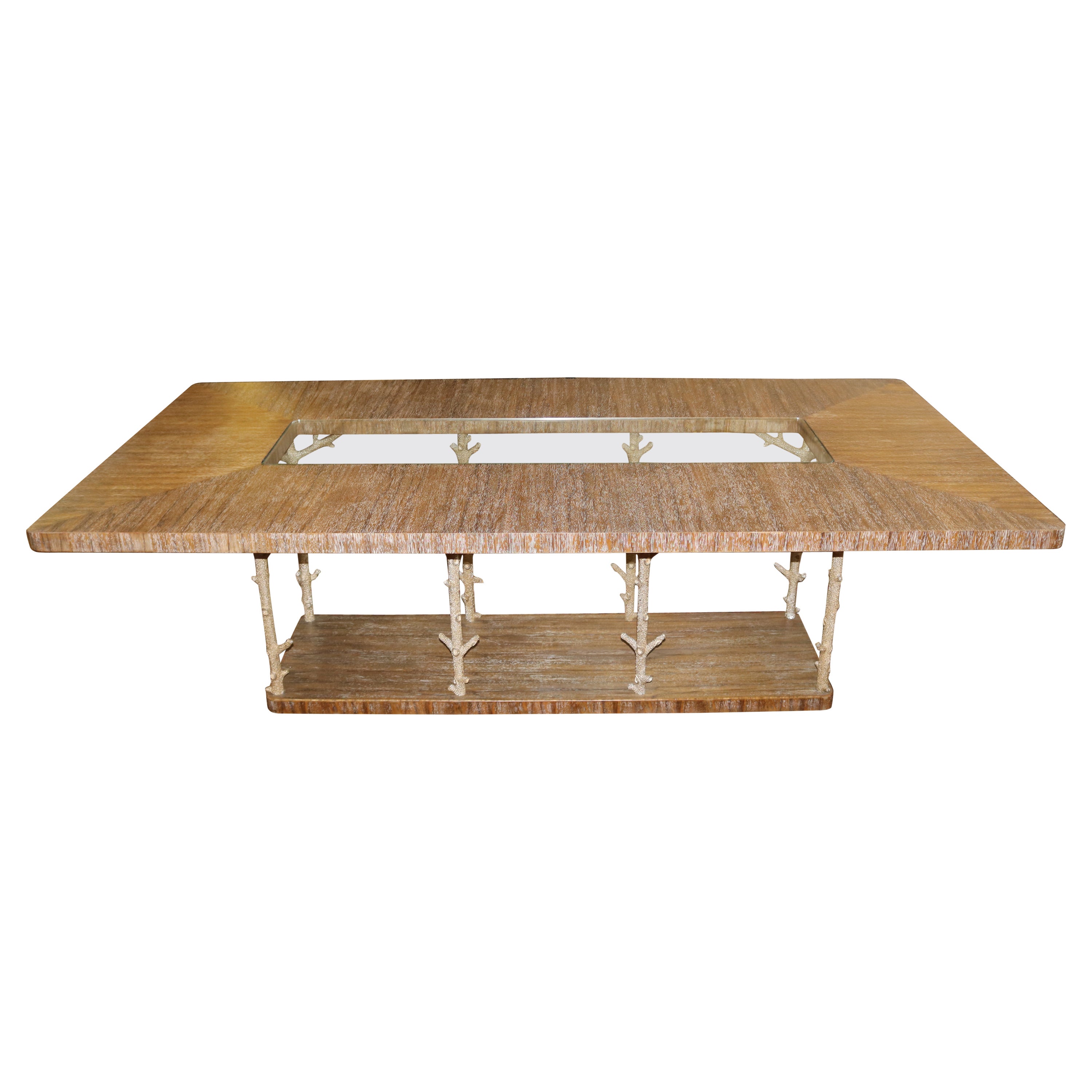 Table de conférence Theodore Alexander Wynwood II style faux bois en vente