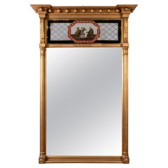 Retro Federal Style Gilt Eglomise Mirror