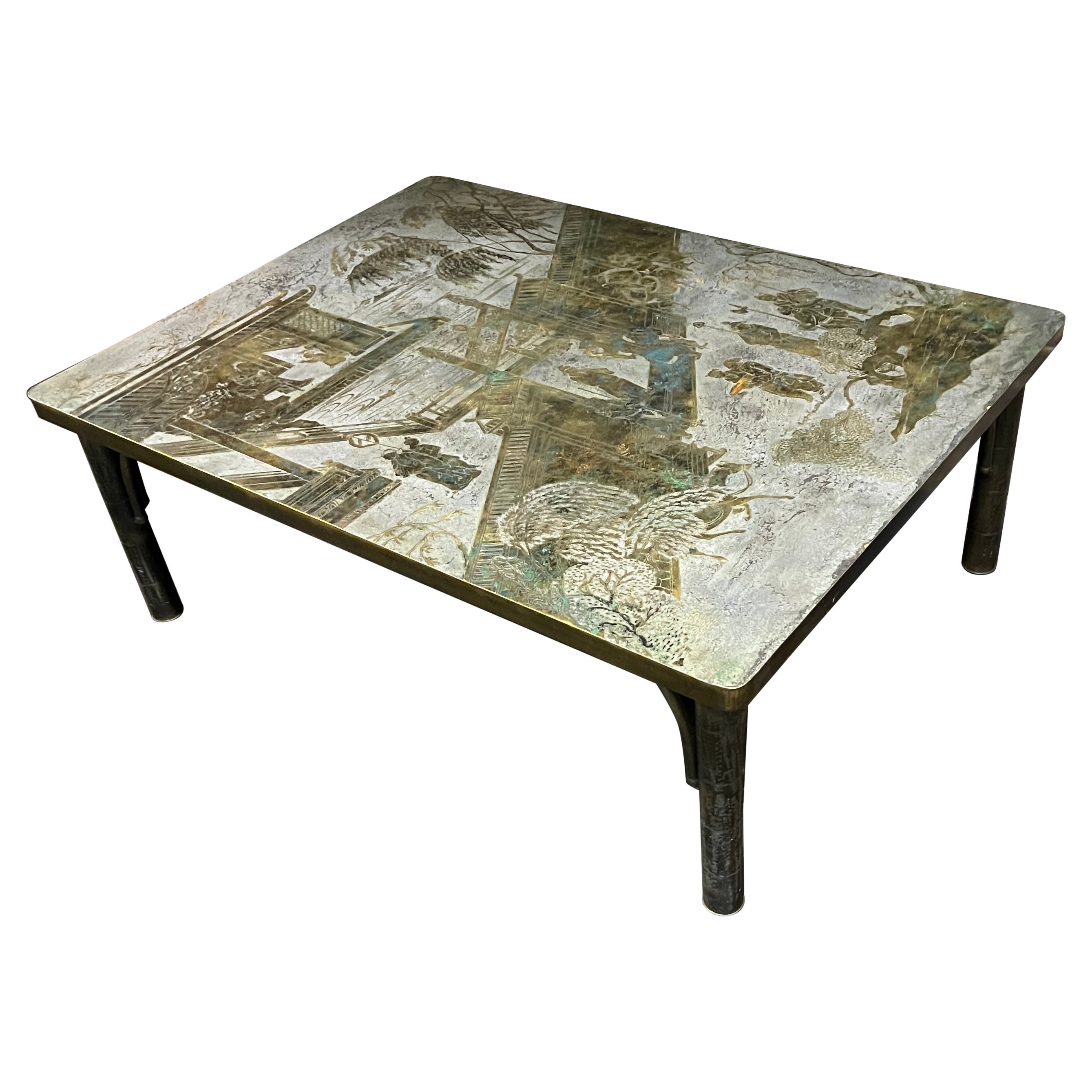 Large Rectangular "Chan" Coffee Table by Philip and Kelvin LaVerne For Sale