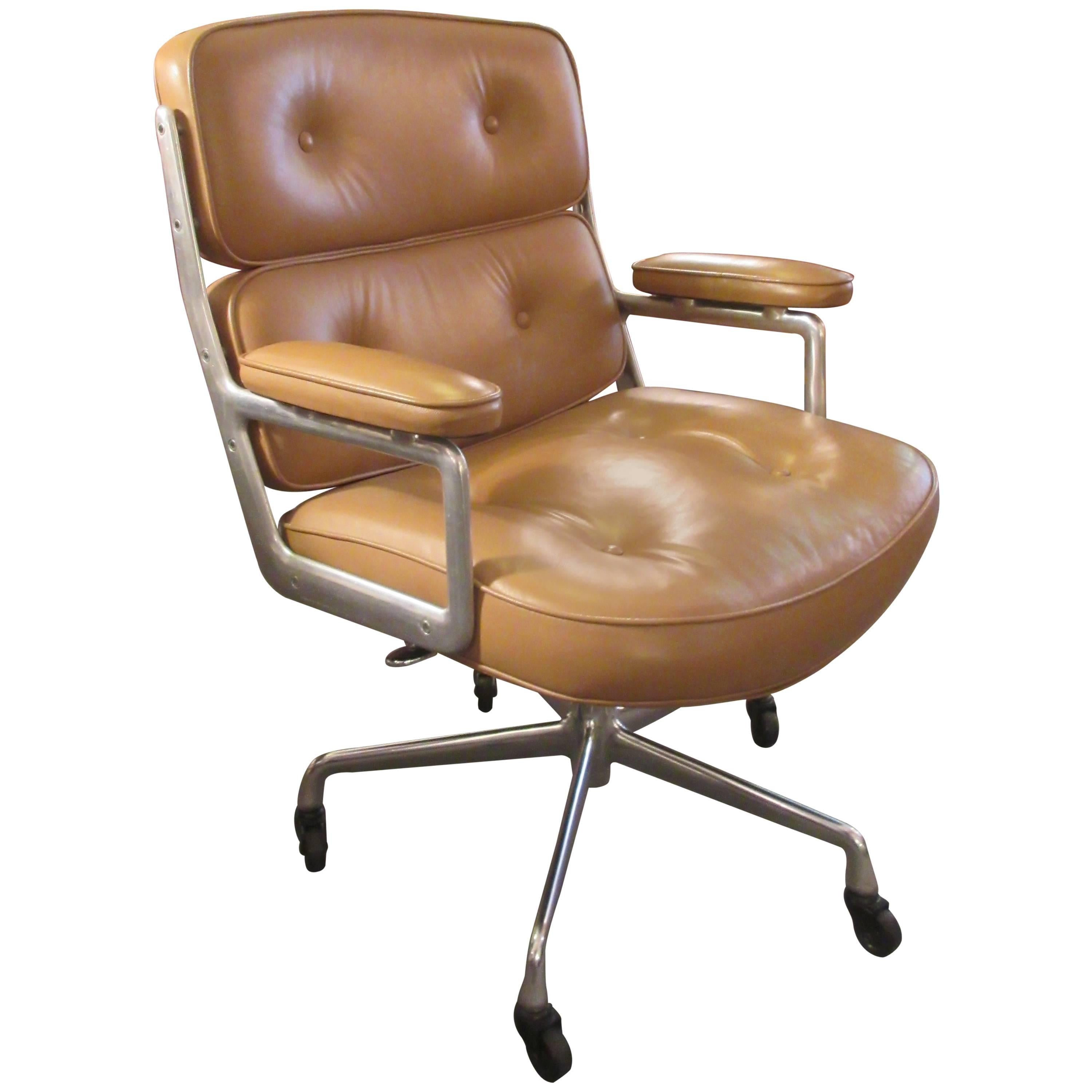 Eames Time Life Leather Chair for Herman Miller