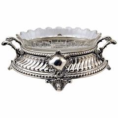 Silver Nouveau German Flower Bowl Glass Liner Koch & Bergfeld Bremen, circa 1890 3