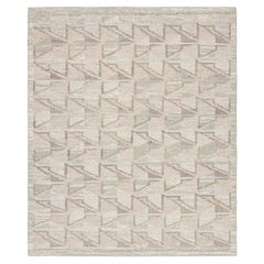 Rug & Kilim's Teppich im skandinavischen Stil in Beige-Braun und Grau mit geometrischen Mustern