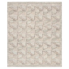 Rug & Kilim’s Scandinavian Style Rug in Beige-Brown and Gray Geometric Patterns