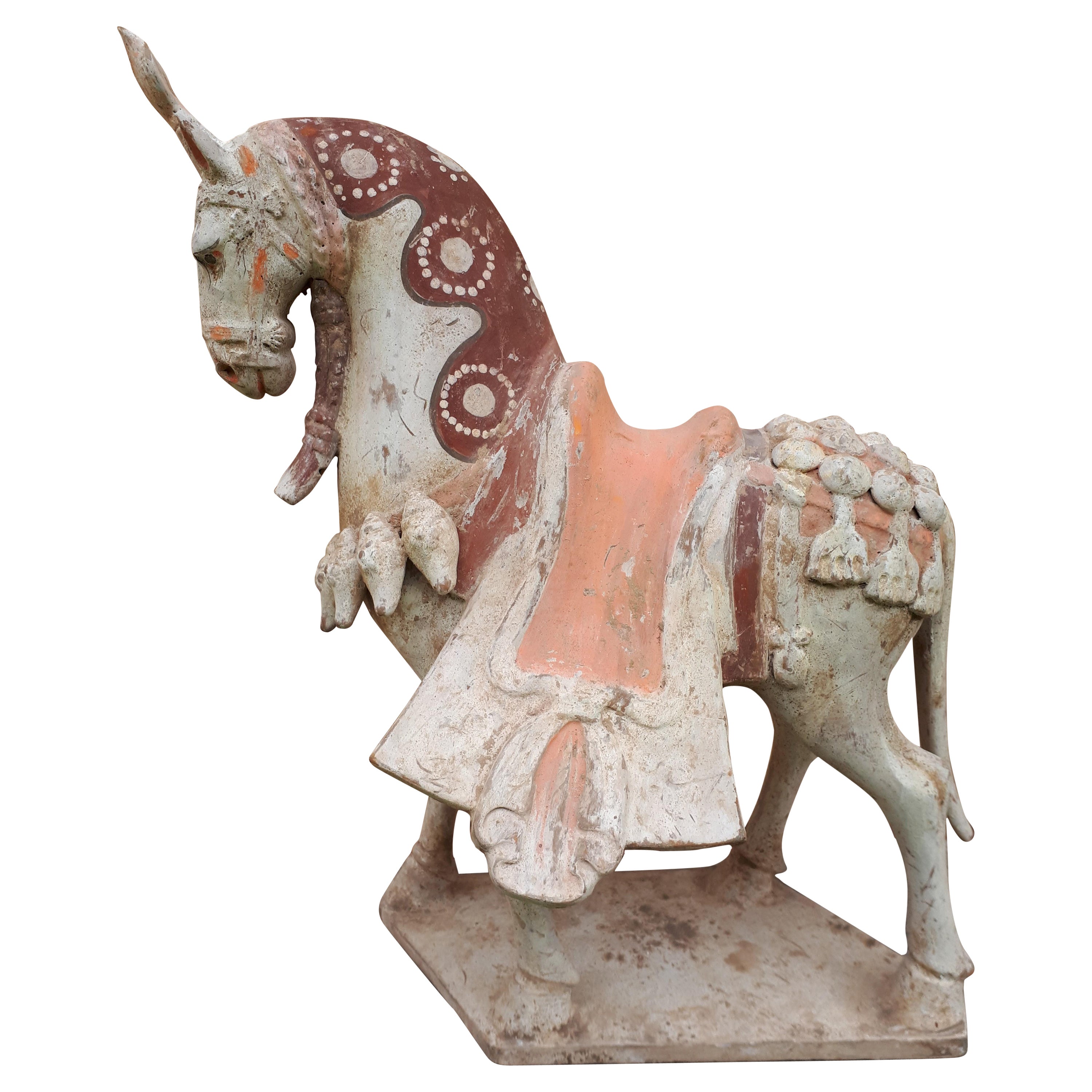 Important chinese terracotta sculpture of a horse, China Northern Wei dynasty For Sale