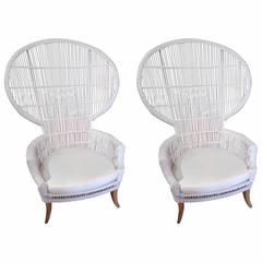 Super Dramatic and Large Wicker Fan Chairs