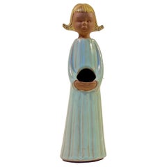 Vintage Germany W. Goebel Flower Girl Vase in Blue Glaze, 1960s