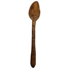 Used Rustic Primitive Pastor Handmade Wood Spoon, circa 1930